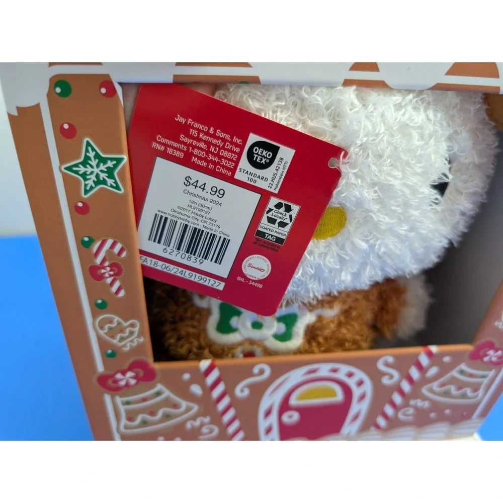 Hello Kitty Gingerbread House Plush Hugger Pillow (Crushed Box)